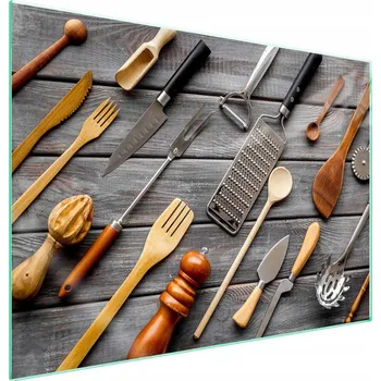 Obraz Skleněná ochranná deska na sporák 70x52 Lžíce