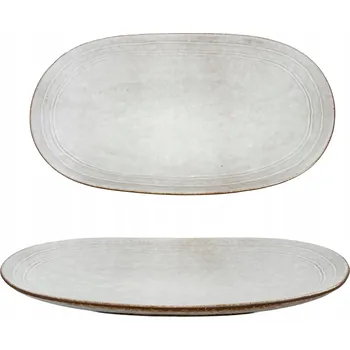 Talíř SERVÍROVACÍ MÍSA VELKÁ 36 cm na uzeniny, vejce, talíř šedá keramická