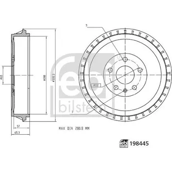 Brzdový buben Brzdový buben FEBI BILSTEIN 198445