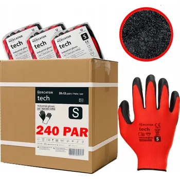 Pracovní rukavice Rukavice Mercator Pracovní Rukavice Lehké Mercator Red+Black Tech XL velikost 7 - S 240 párů