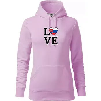 Dámská mikina Love Slovenská vlajka - Mikina dámská Cape s kapucí - S ( Orchid )