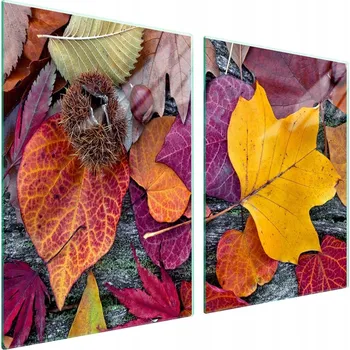 Obraz Skleněná ochranná deska na sporák 2x45x52 Listy