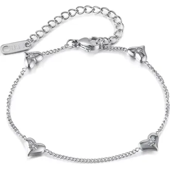 Náramek Náramek z chirurgické oceli Srdíčka se sluníčkem Stříbrný