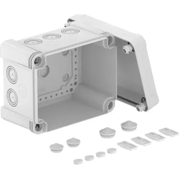 Elektroinstalační krabice OBO BETTERMANN Odbočná krabice, IP67, IK09, 177x137x110, světle šedá Polykarbonát, PC typ X10 LGR 2005016