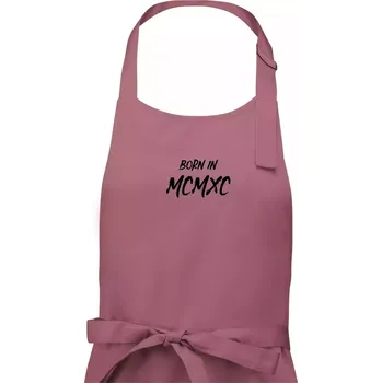 Kuchyňská zástěra Born in - Římské číslo 1990 - Dámská zástěra na vaření - Univerzální velikost ( Starorůžová )