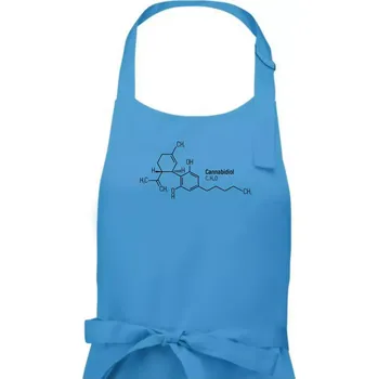 Kuchyňská zástěra Molekulární struktura CBD (Canabidiol) - Dámská zástěra na vaření - Univerzální velikost ( Světlý tyrkys )