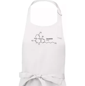 Kuchyňská zástěra Molekulární struktura CBD (Canabidiol) - Pánská zástěra na vaření - Univerzální velikost ( Bílá )