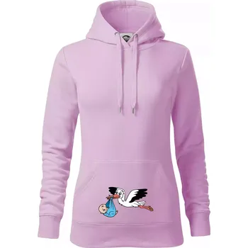 Dámská mikina Čáp a miminko - kluk (Hana-creative) - Mikina dámská Cape s kapucí - S ( Orchid )