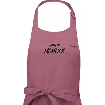 Kuchyňská zástěra Born in - Římské číslo 1970 - Dámská zástěra na vaření - Univerzální velikost ( Starorůžová )