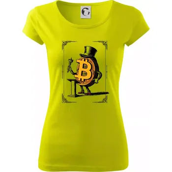 Oldschool bitcoin - Dámské triko Pure - S ( Limetková )