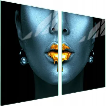 Obraz Skleněná ochranná deska na sporák 2x45x52 Obličej