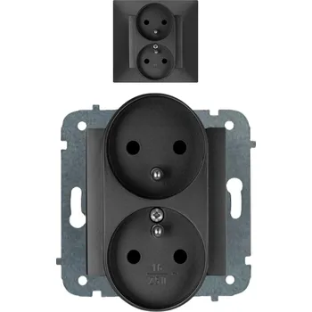 Elektrická zásuvka Elektrická Zásuvka nástěnná Elektro-Plast Nasielsk černá