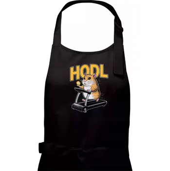 Kuchyňská zástěra Hodl křeček - Dámská zástěra na vaření - Univerzální velikost ( Černá )