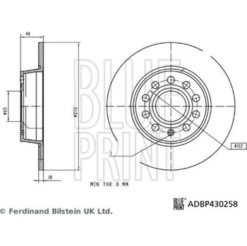 Brzdový systém Brzdový kotouč BLUE PRINT ADBP430258