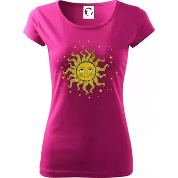Rodinný set Měsíc - slunce - hvězda (Pecka Design) - Dámské triko Pure - 2XL ( Fuchsiová )