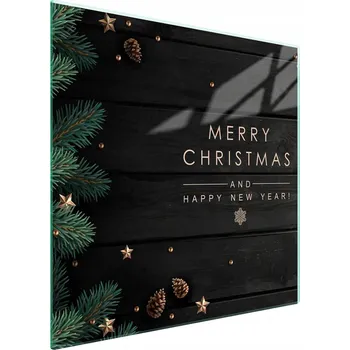 Obraz Skleněná ochranná deska na sporák 50x52 Vánoce