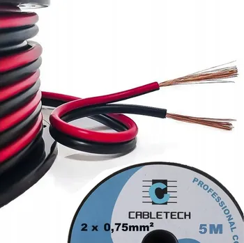 Napájecí kabel KABEL 2x0,75mm² PRO LED PÁSKY, 2-žilový, 10m