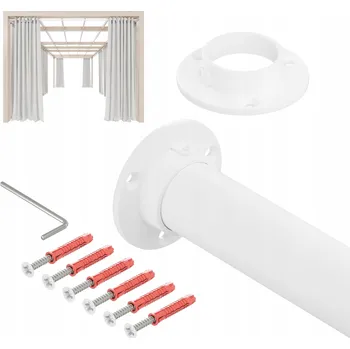 Prostěradlo TYČ NA ZAHRADNÍ ZÁVĚSY DO ALTÁNKU BALKON TERASA průměr 32 mm, 100 cm, BÍLÁ