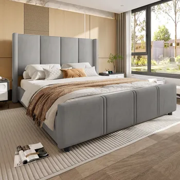 Postel Jednolůžková dřevěná postel Arhatreya 160x200 cm bílá, šedá