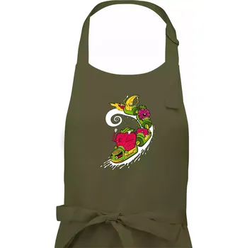 Kuchyňská zástěra Milkshake vlak kreslený (Pecka design) - Pánská zástěra na vaření - Univerzální velikost ( Khaki )