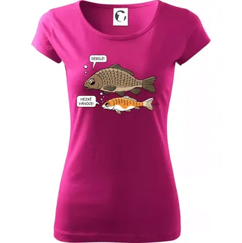 Dámské tričko Hezké Vánoce Kapr a Koi kapr (Hana-creative) - Dámské triko Pure - XS ( Fuchsiová )