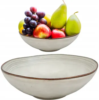 MISKA NA OVOCE PODNOS VELKÁ keramická 24 cm šedý kuchyňský košík