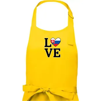 Kuchyňská zástěra Love Slovenská vlajka - Pánská zástěra na vaření - Univerzální velikost ( Žlutá )