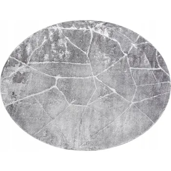Koberec Koberec MODERNÍ KULATÝ MRAMOR Strukturovaný DO OBÝVACÍHO POKOJE šedý kruh 160 cm