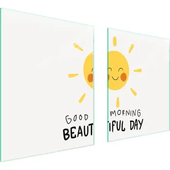 Obraz Skleněná ochranná deska na sporák 85x52 Nápis