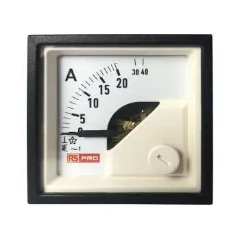 Analogový panelový ampérmetr, výška výřezu: 45mm, max. hodnota: 40 (Input)A AC, šířka výřezu: 45mm, přesnost měřicího