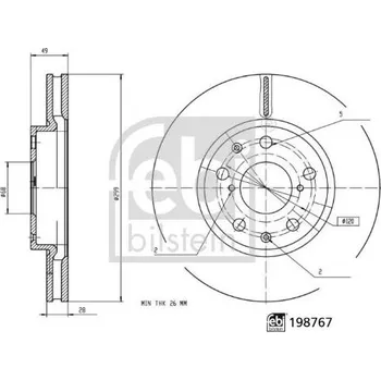Brzdový kotouč Brzdový kotouč FEBI BILSTEIN 198767