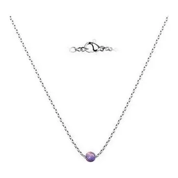 Náhrdelník NBP60-OP38 Ocelový opálový náhrdelník - kulička 5 mm