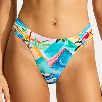 Dámské plavky Seafolly - South pacific plavkové kalhotky klasické turquoise 14 40726-211