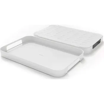 Melaminový podnos Trebonn PILE XL, bílý, výška: 48 mm, délka: 511 mm, šířka: 326 mm