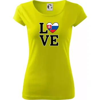 Dámské tričko Love Slovenská vlajka - Dámské triko Pure - M ( Limetková )