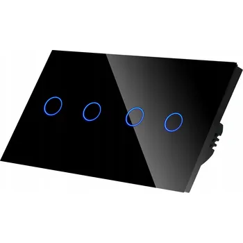 vypínač DOTYKOVÝ SPÍNAČ SVĚTLA 2X DVOJITÝ ČERNÝ SKLENĚNÝ S N 2G2G PRO DVĚ KRABICE