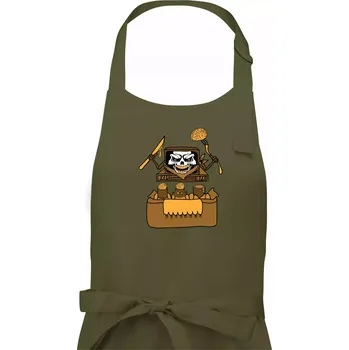 Kuchyňská zástěra Mozkožrout - televize (Pecka design) - Dámská zástěra na vaření - Univerzální velikost ( Khaki )