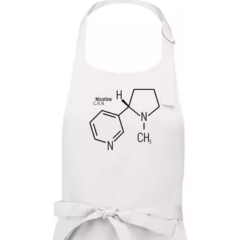 Kuchyňská zástěra Molekulární struktura Nikotin - Dámská zástěra na vaření - Univerzální velikost ( Bílá )