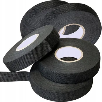 Izolační páska 5 x textilní páska (hrubě tkaná) s mešíkem 19 mm x 15 m