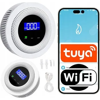 Bezpečnostní detektor Detektor plynu WiFi s alarmem Tuya Smart Life - zemní plyn / bioplyn