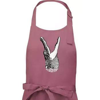 Kuchyňská zástěra Krokodýl kreslený (Pecka design) - Pánská zástěra na vaření - Univerzální velikost ( Starorůžová )