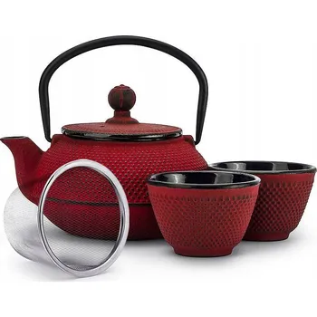 Konvice na čaj Tradiční litinová Konvice 0,6 l v odstínech červené