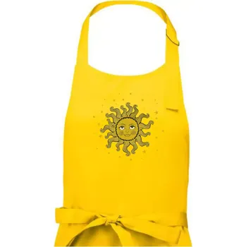 Kuchyňská zástěra Rodinný set Měsíc - slunce - hvězda (Pecka Design) - Dámská zástěra na vaření - Univerzální velikost ( Žlutá )