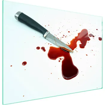 Obraz Skleněná ochranná deska na sporák 70x52 Nůž