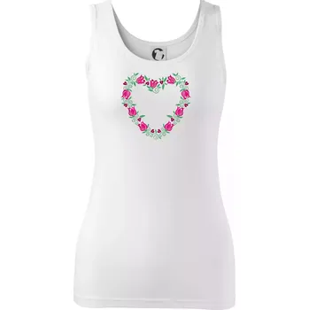 Dámské tričko Červené tulipánové srdiečko (Pecka design) - Dámské tílko - S ( Bílá )