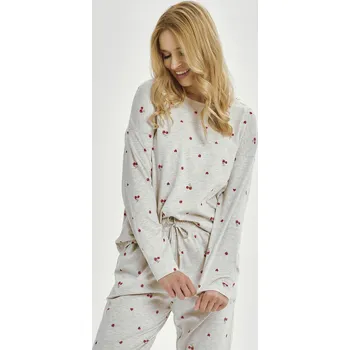 Dámské pyžamo Taro Světle šedé dámské pyžamo Adele s potiskem 3430 kr/r S-2XL Z25/26 damska Velikost: S, Barva: šedá melanž
