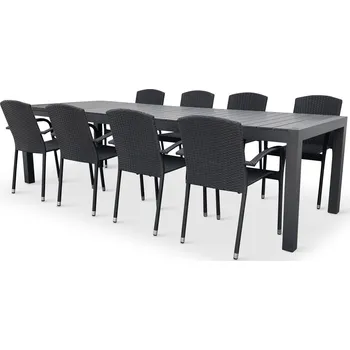 Zahradní sestava Zahradní jídelní set Grande Pasto + 8x ratanová židle Roma