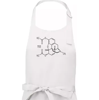 Kuchyňská zástěra Molekulární struktura Heroin - Pánská zástěra na vaření - Univerzální velikost ( Bílá )
