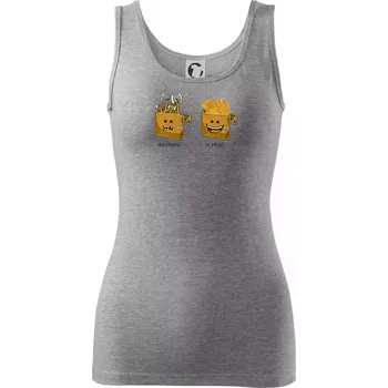 Dámské tričko Před výplatou po výplatě (Pecka design) - Dámské tílko - M ( Tmavě šedý melír )