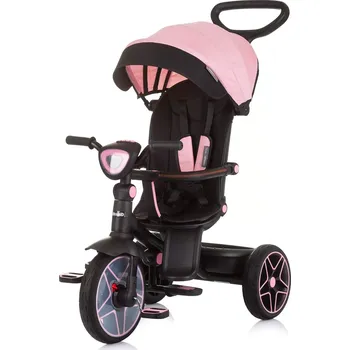 Dětská tříkolka Tříkolka se stříškou a hudebním boxem Chipolino Derby 2v1 Flamingo